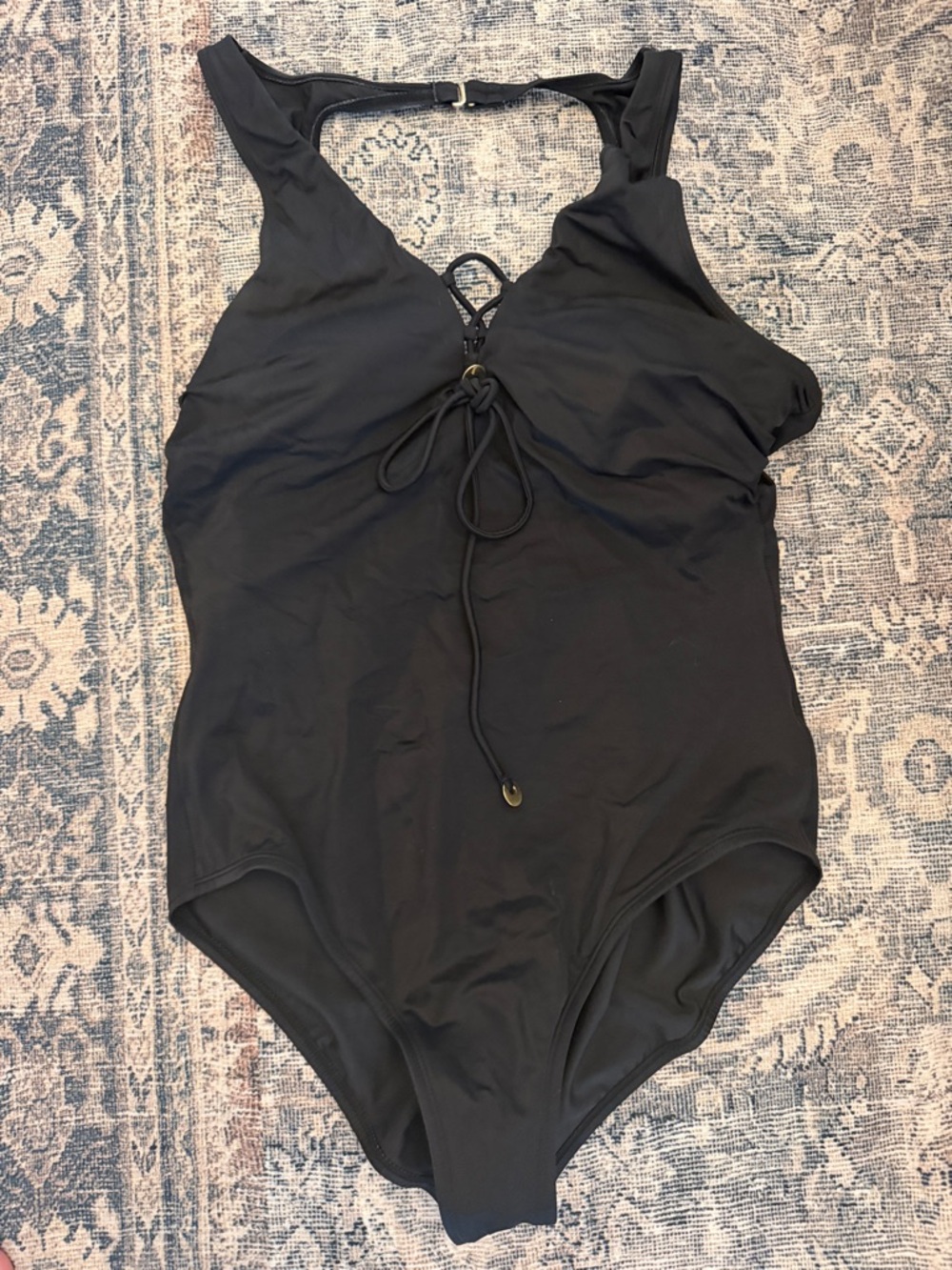 Dreamsuit Classic Black One-Piece Swimsuit with Front Tie